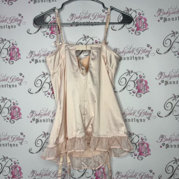 La senza corset bustier top soft blush peach gold cream luxury sexy lingerie top - Picture 7 of 10